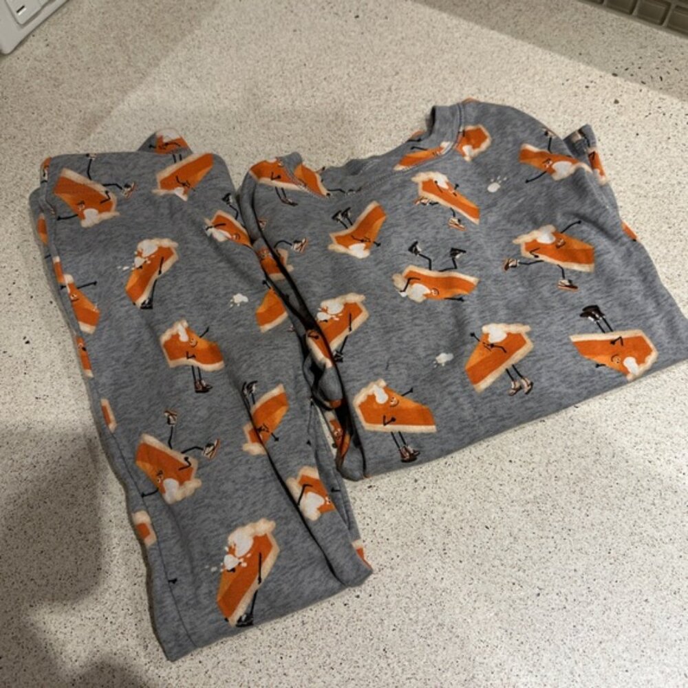Fall Pumpkin Pie Pajama Set Thanksgiving Sleepwear Unisex Size Small (6) Cozy Lo - Picture 3 of 4